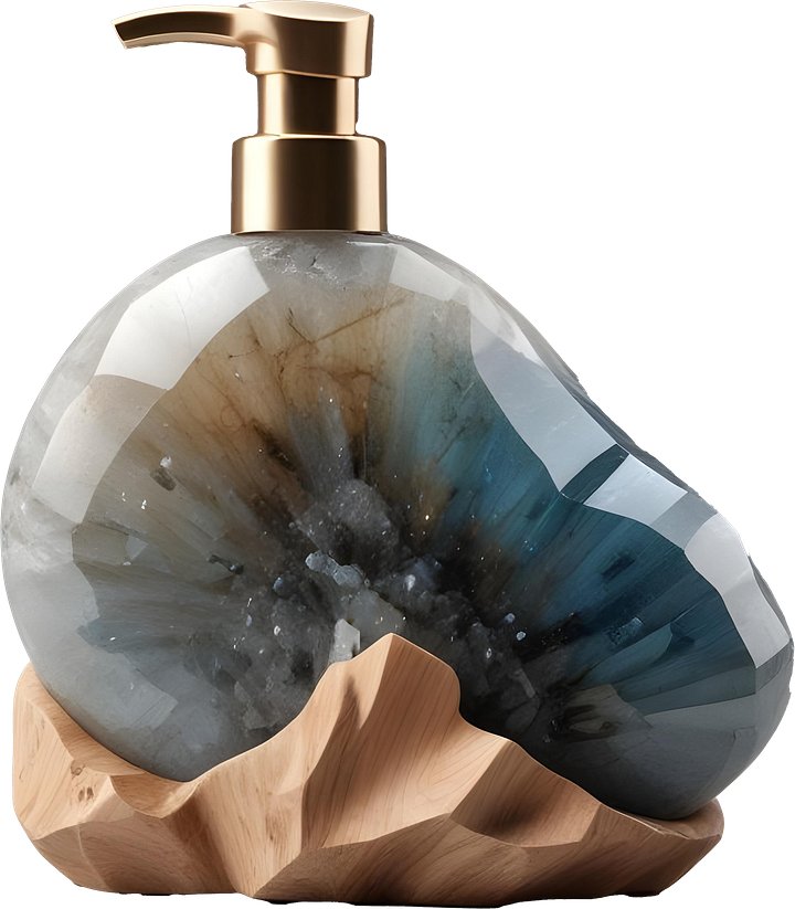Celestial Grace – Boho Chic Geode Soap Dispenser PNG product image (1)