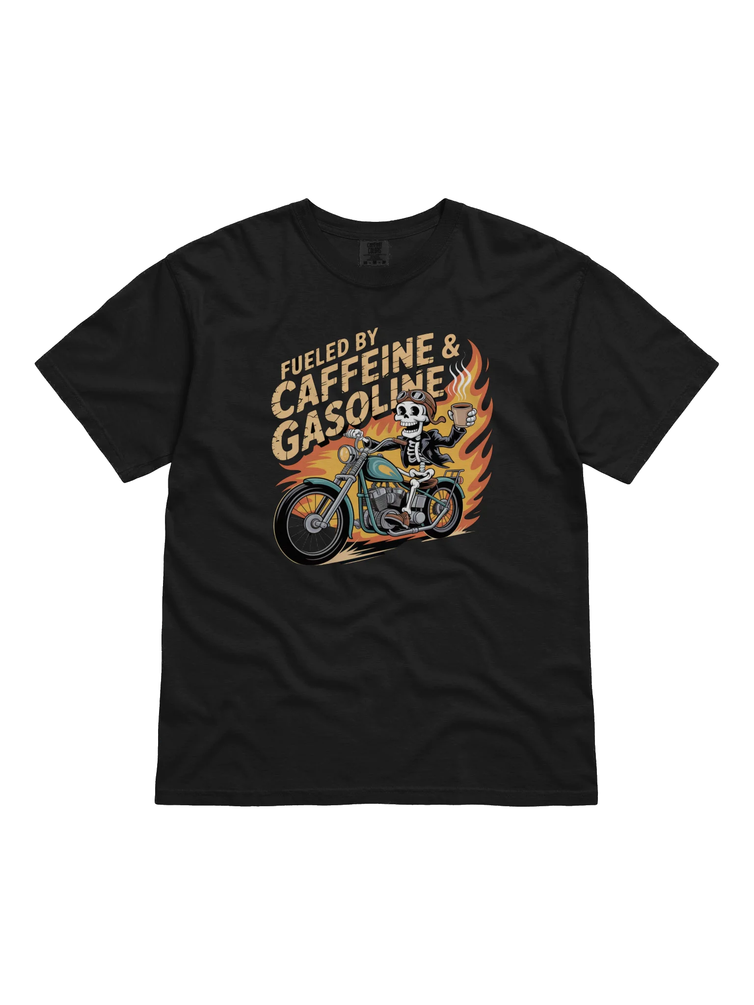 Fueled by Caffeine & Gasoline Skeleton T Shirt product image (6)