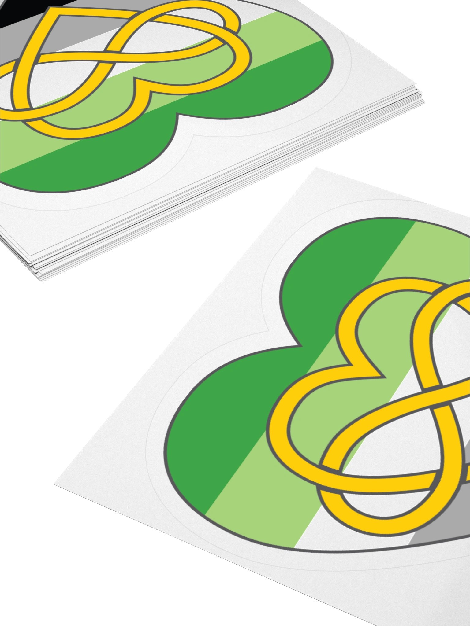 Aromantic Pride Flag Polyamory Infinity Heart Sticker product image (11)
