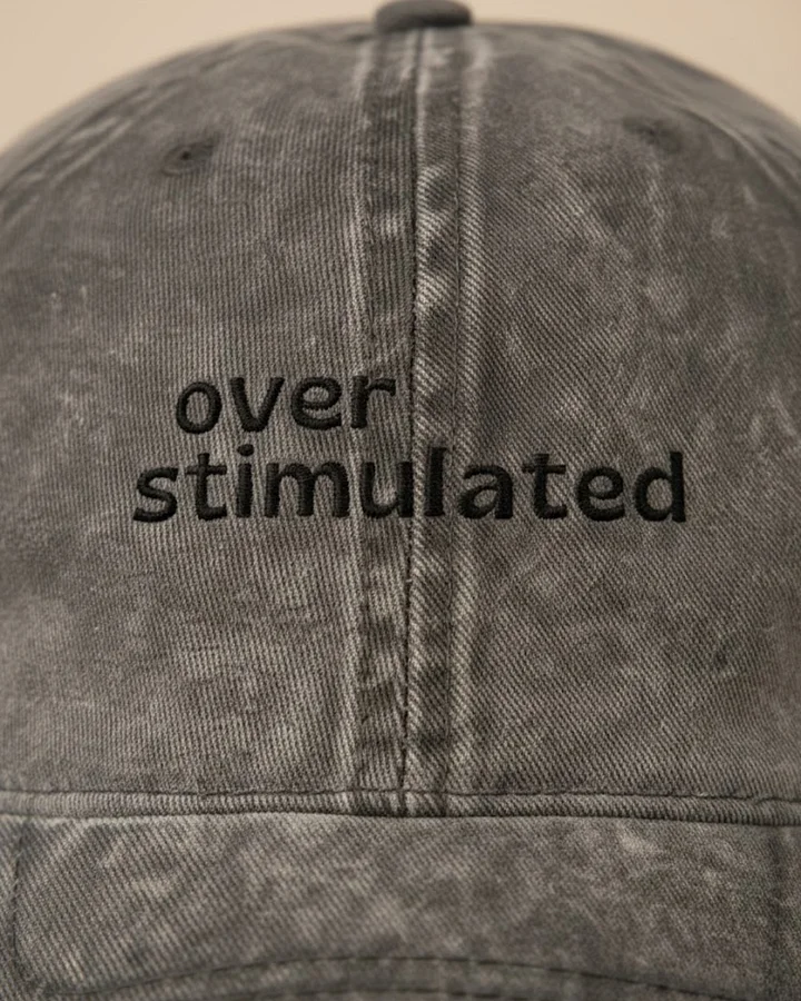 overstimulated | Vintage Wash Embroidered Dad Hat - Funny Sensory Overload Mom Gift product image (2)