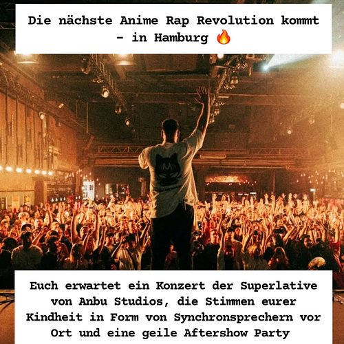 Werbung

Freunde am Samstag ist es endlich soweit!
Die Anime Rap Revolution findet in Hamburg statt! 🎤🔥

Ich bin absolut gehy...
