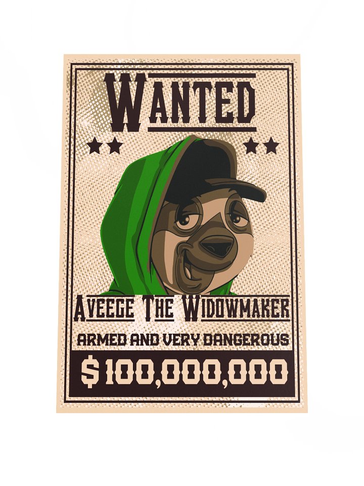 Aveege The Widowmaker Wanted Poster product image (1)