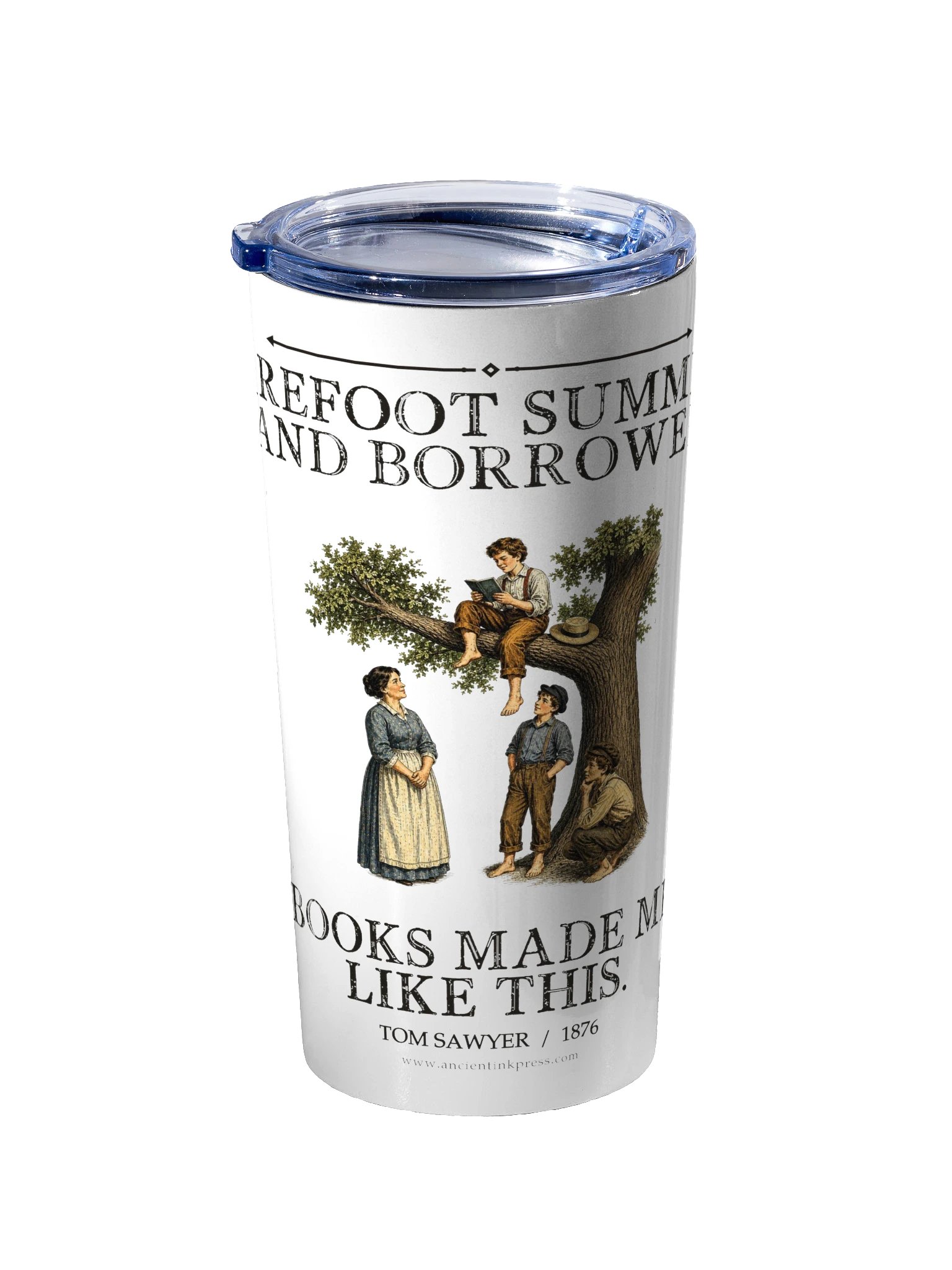 Barefoot Summers Borrowed Books Made Me Like -- The Adventures of Tom Sawyer 20oz Tumbler product image (2)
