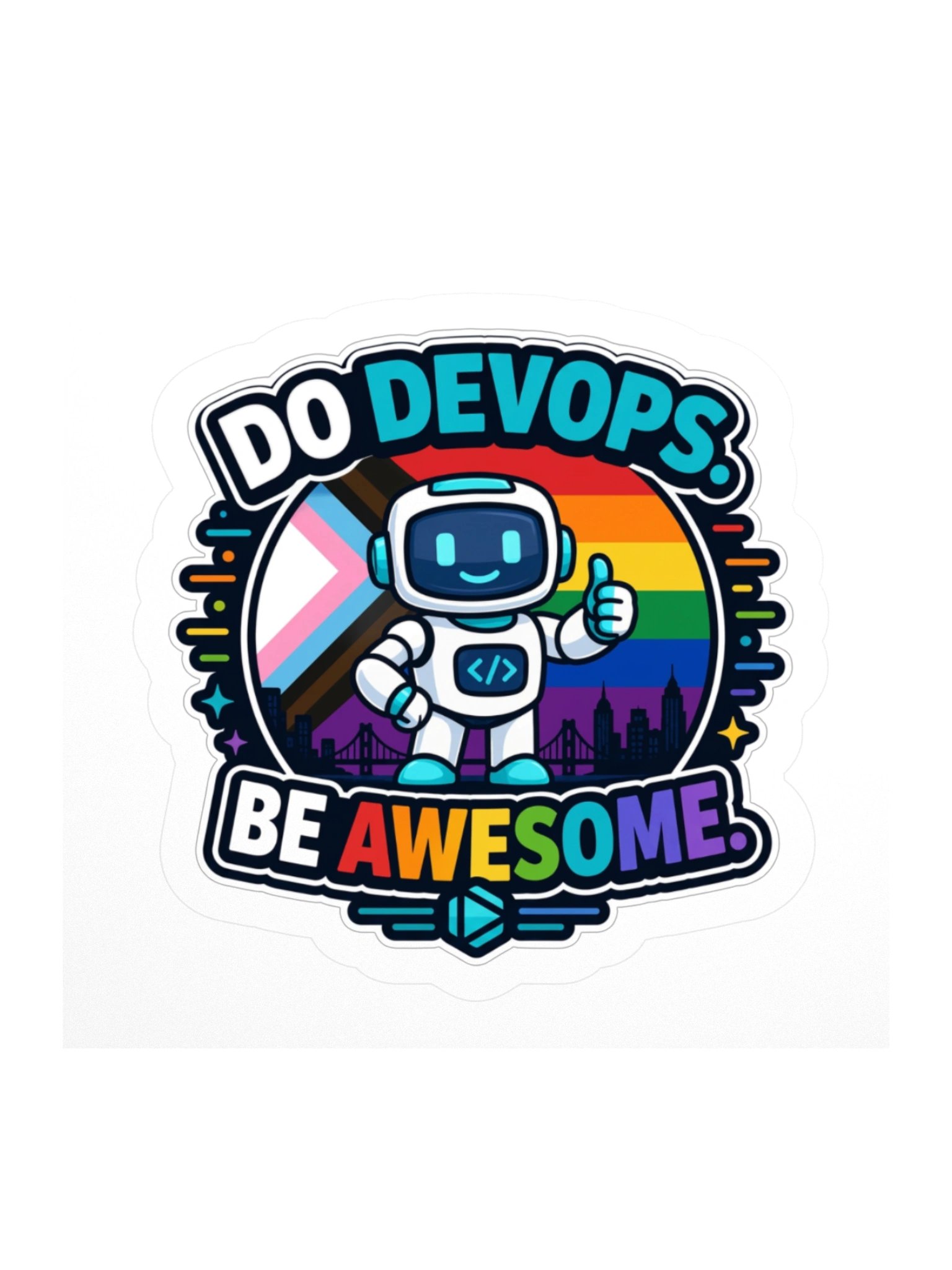 Do DevOps. Be Awesome. Robot Sticker product image (2)