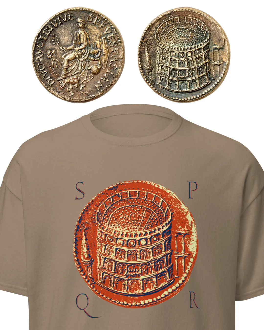 Colosseum Coin Ancient Rome SPQR T-shirt product image (8)