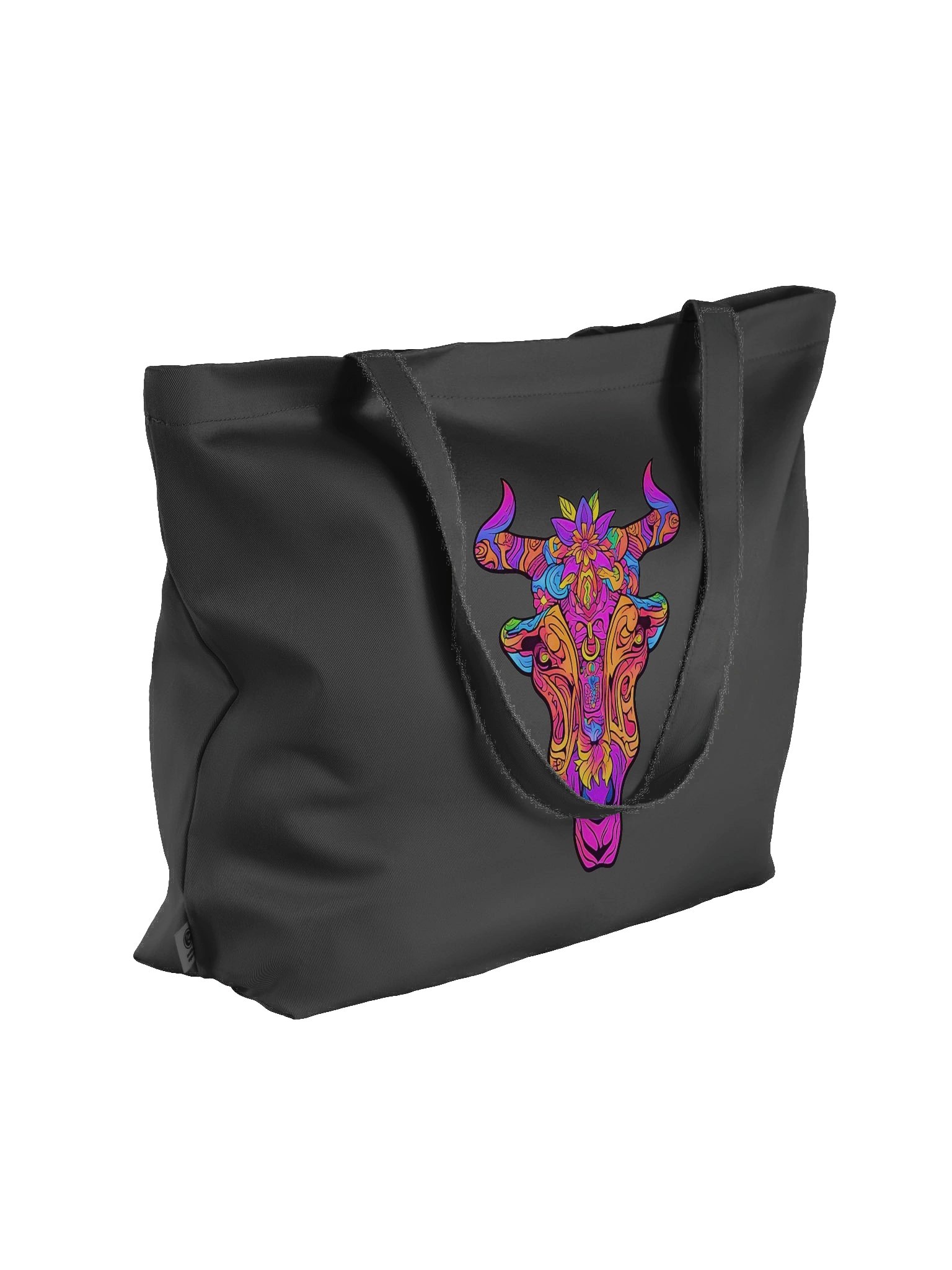 Neon Bull Skull - Eco-conscious Organic Cotton Tote product image (5)