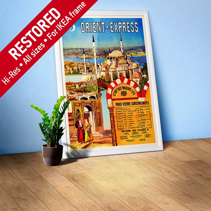 Orient Express, Istanbul, Turkey, 1891 — retro vintage travel poster, retro travel art, vintage travel wall art, vintage decor product image (1)