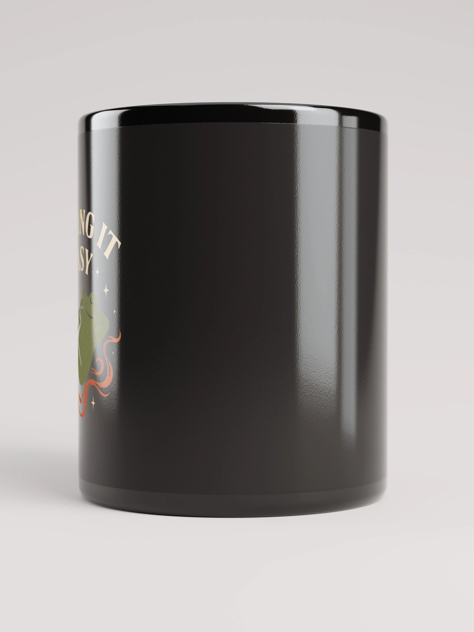 Taking It Easy Black Glossy Mug product image (10)