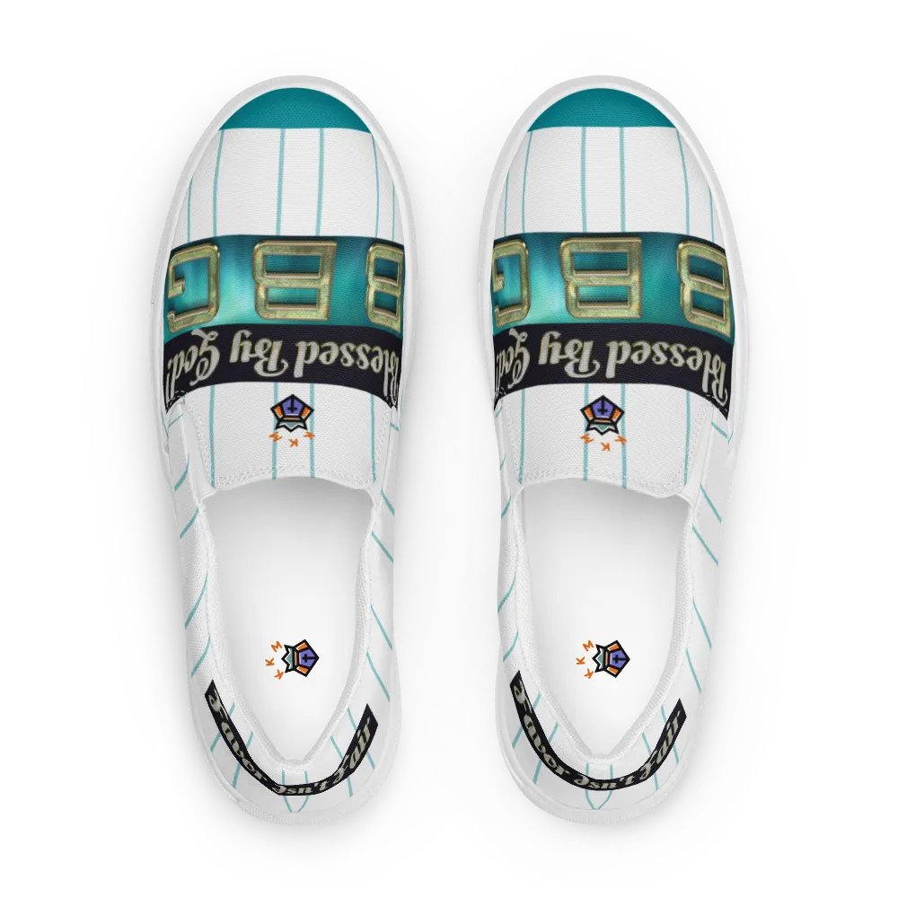 BBG Light Green Striped Men's Slip Ons product image (8)