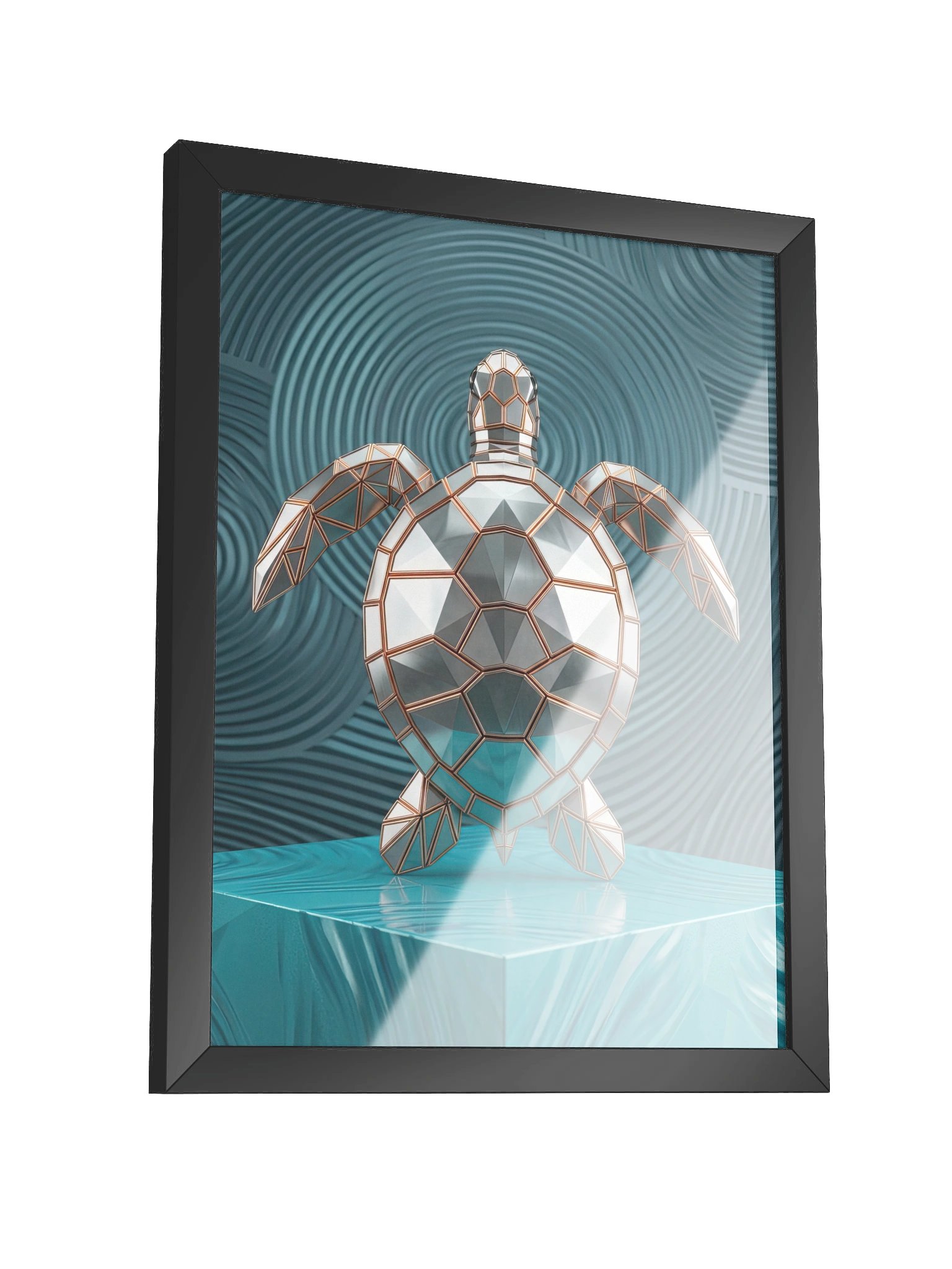 Geometric Turtle Framed Poster - Neo-Deco Luxury Wall Art product image (3)