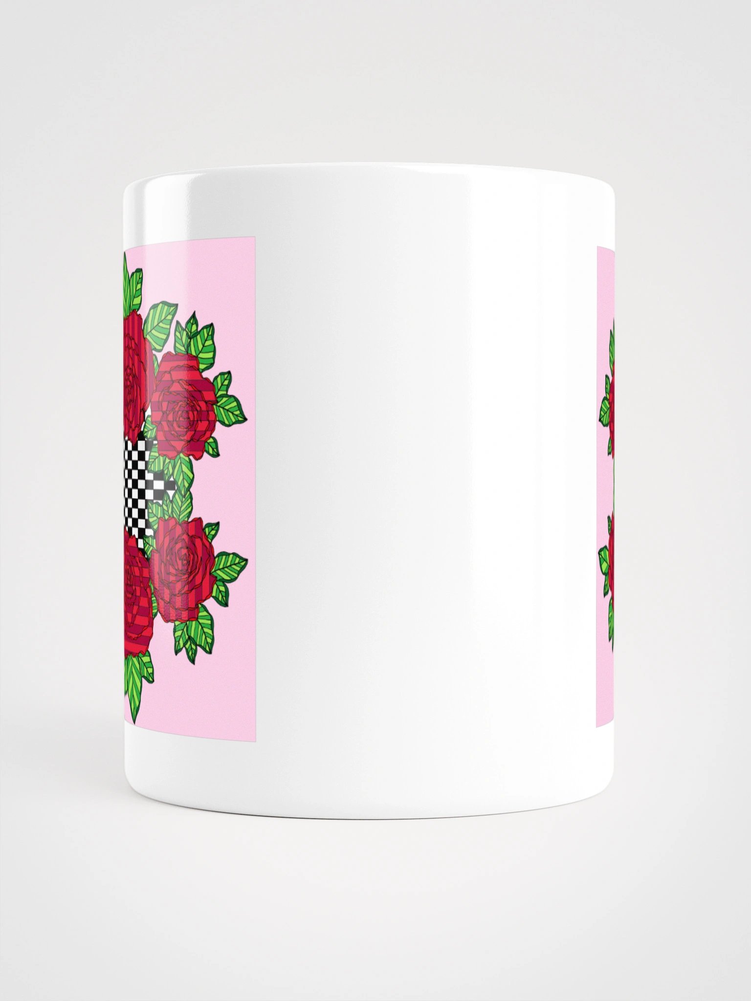 White Glossy Mug (Rose-Pink) product image (2)