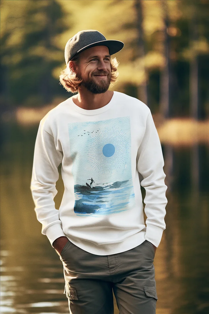 Tranquil Surfing Seascape Premium Sweatshirt product image (1)