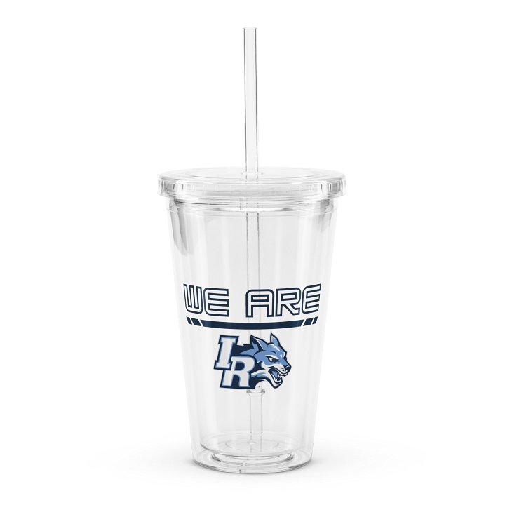 Double Walled Clear Plastic Tumbler (16 oz) - We Are IR Navy product image (1)
