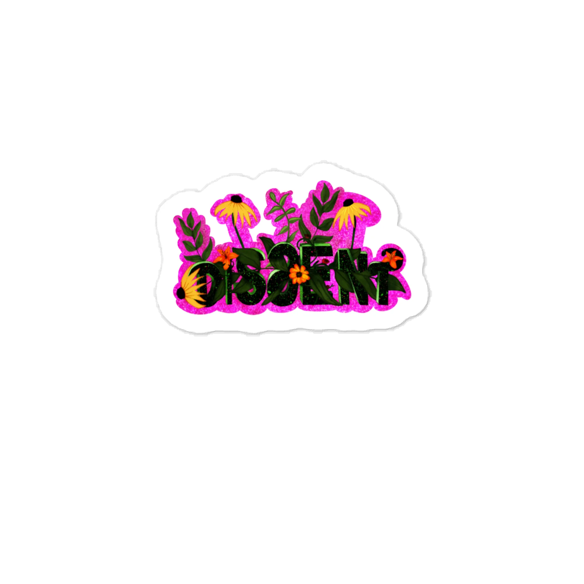 DISSENT Floral Glitter Kiss-Cut Decal product image (1)