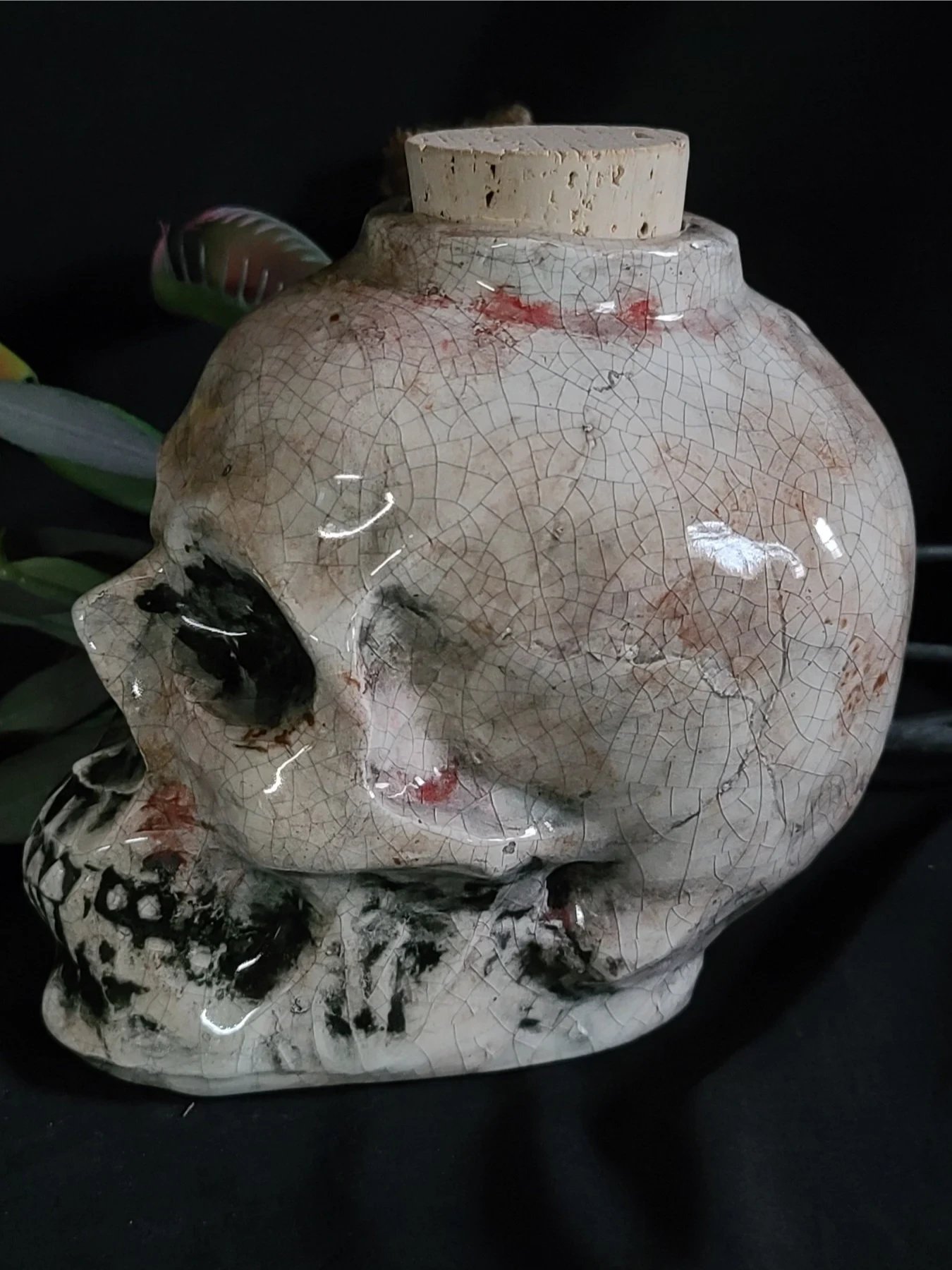 Creepy skull container with cork Bone product image (1)