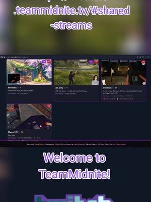 Come check out https://creators.teammidnite.tv/#shared-streams ! We sponsor our team members and you can even host your friends!  #Streamer #Twitch #Midnitetv #TeamMidnitetv #TwitchStreamTeam #TwitchTeam 