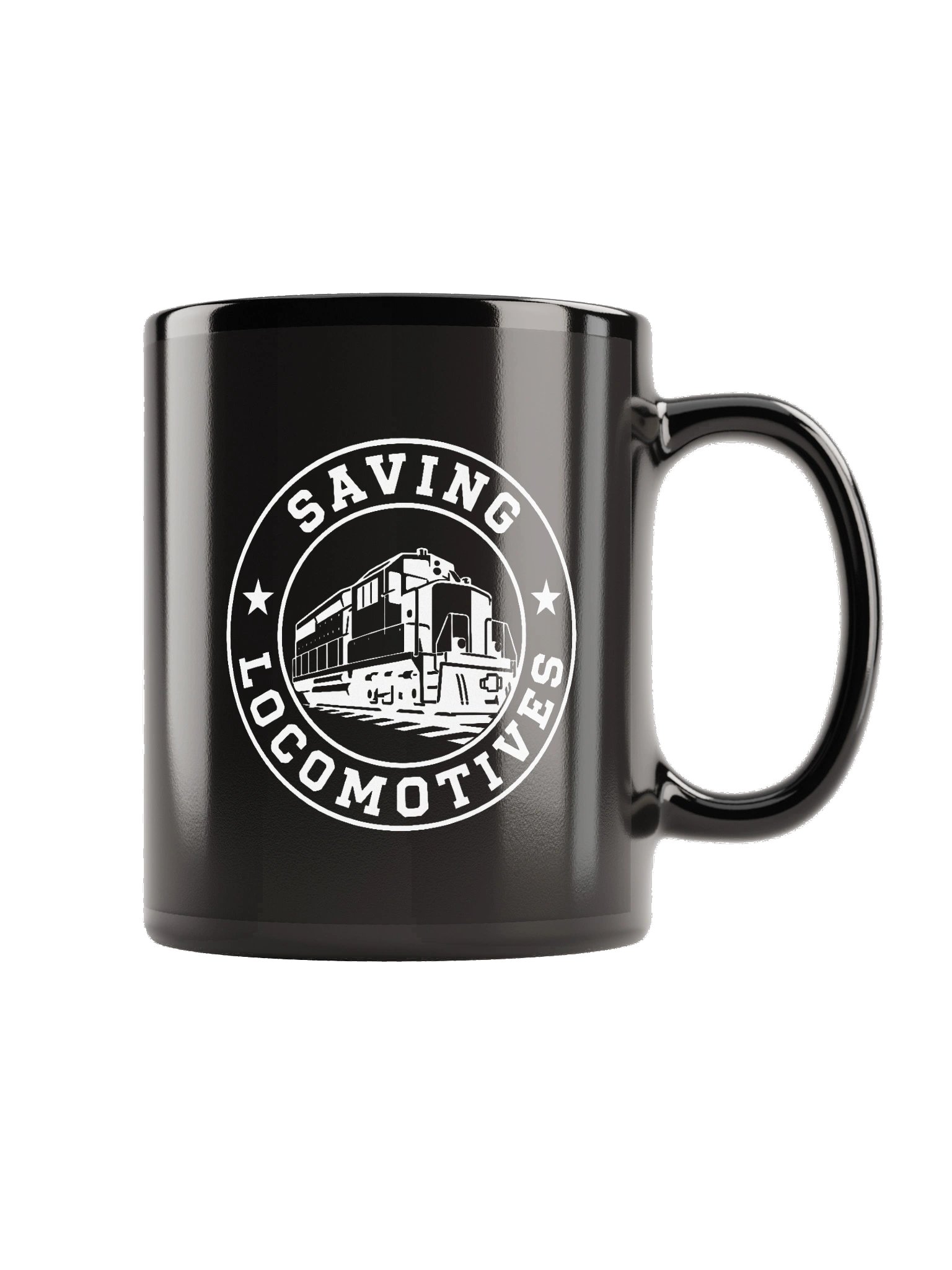 Saving Locomotives Black Ceramic Mug product image (3)