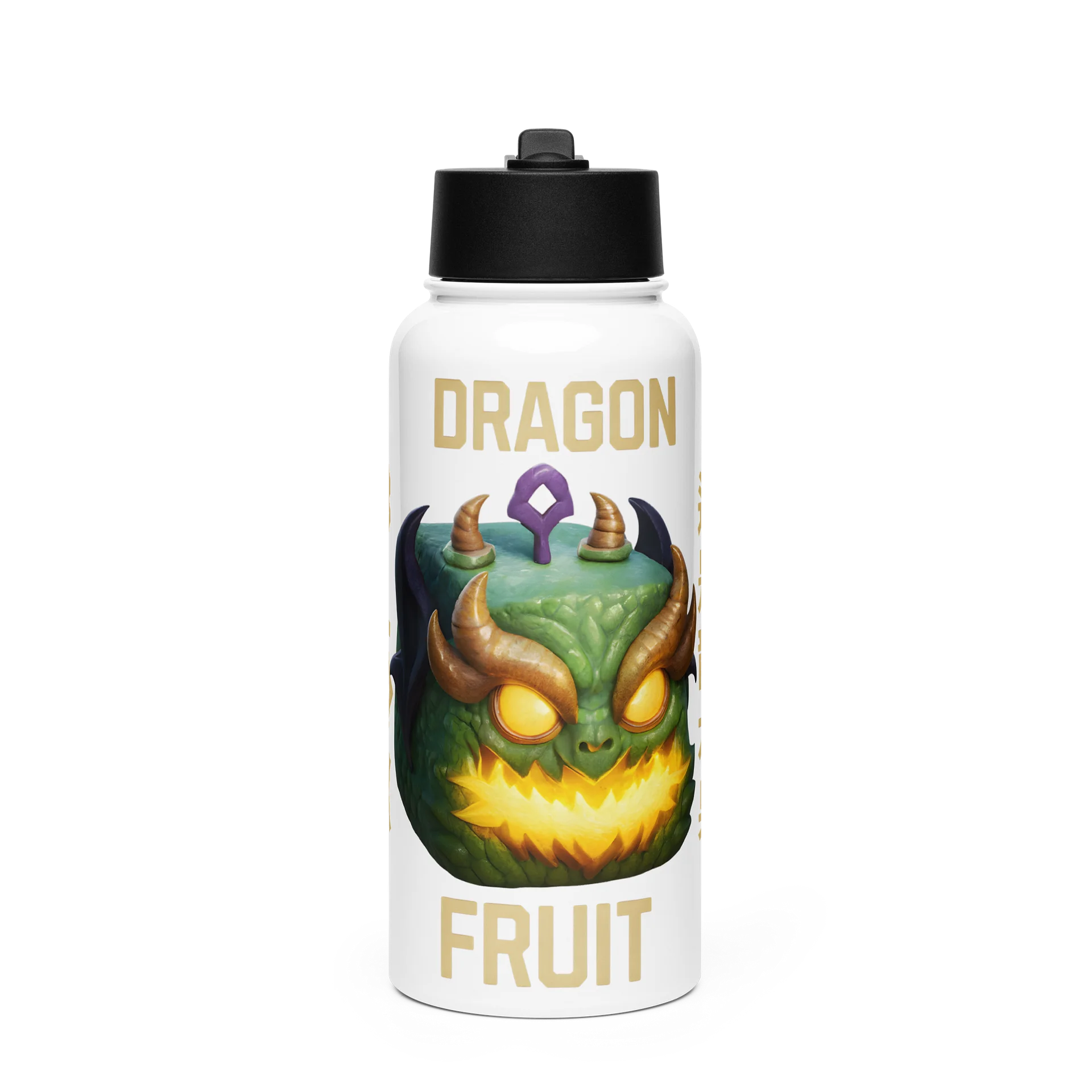 Dragon Fruit Blox Fruits Gamer Stainless Steel Water Bottle With Straw Gift For Kids product image (1)
