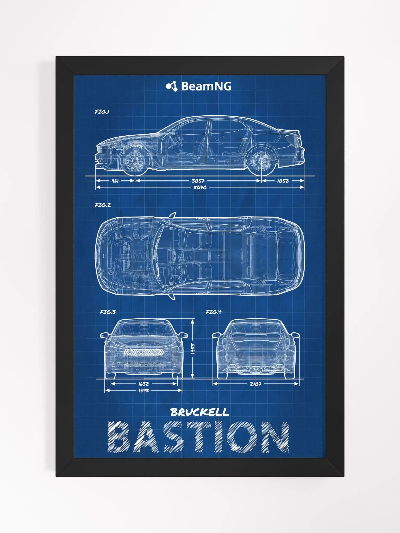 Framed Poster: Bruckell Bastion Blueprint product image (1)