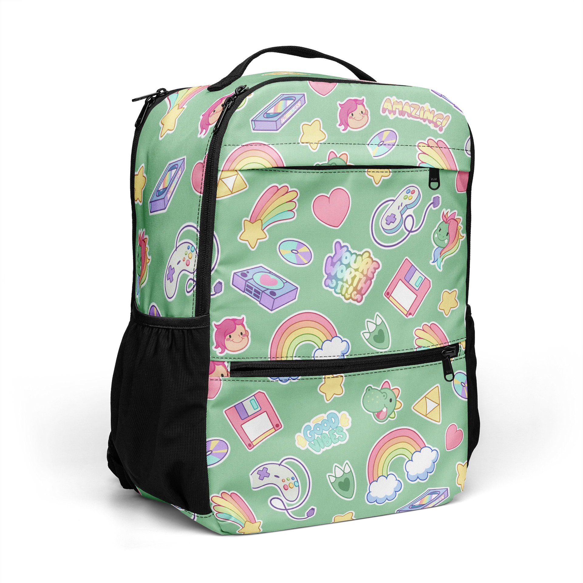 Retro Sticker Utility Backpack All Over Design product image (7)