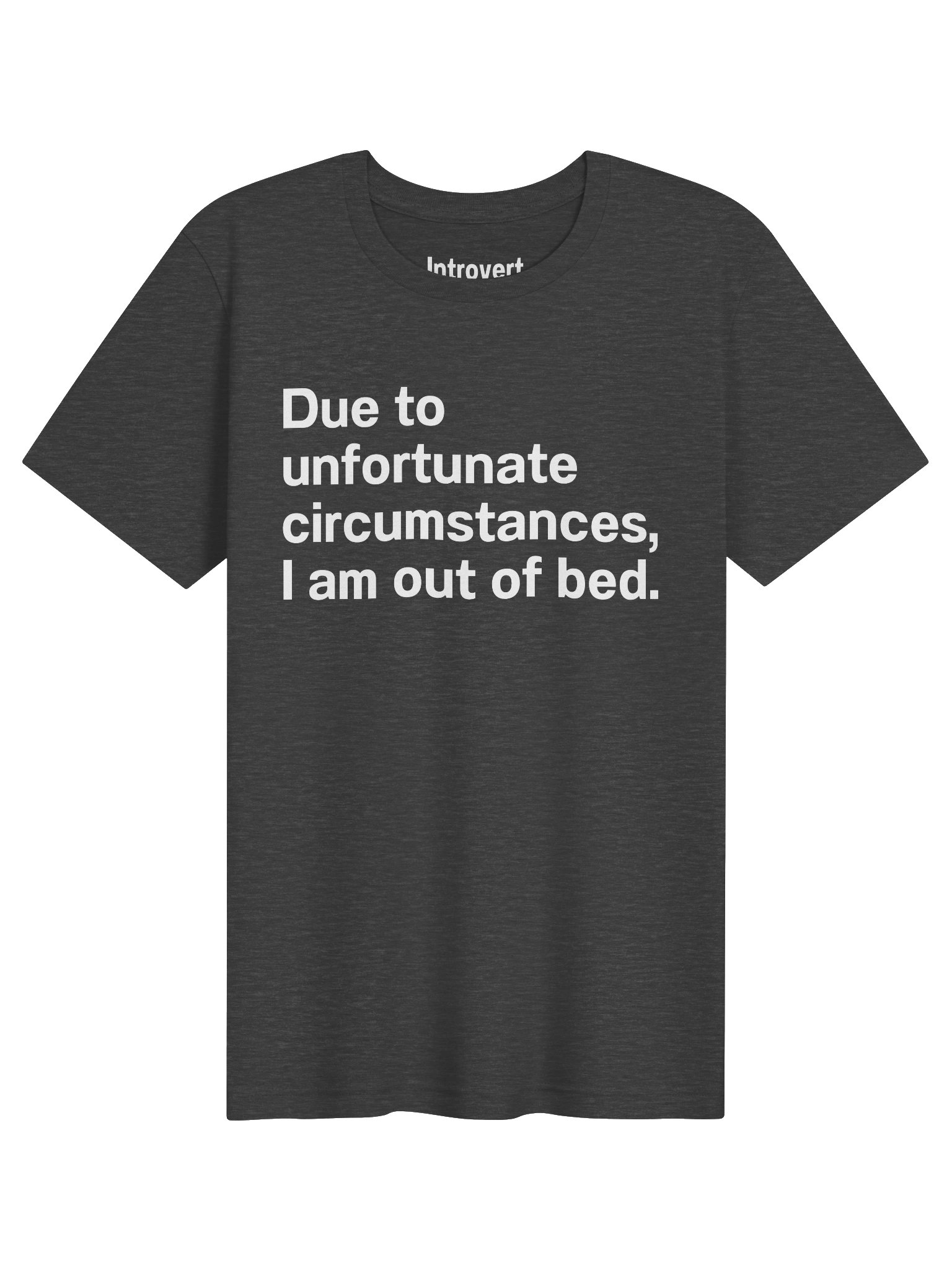 Due to unfortunate circumstances, I am out of bed. Unisex T-Shirt product image (1)