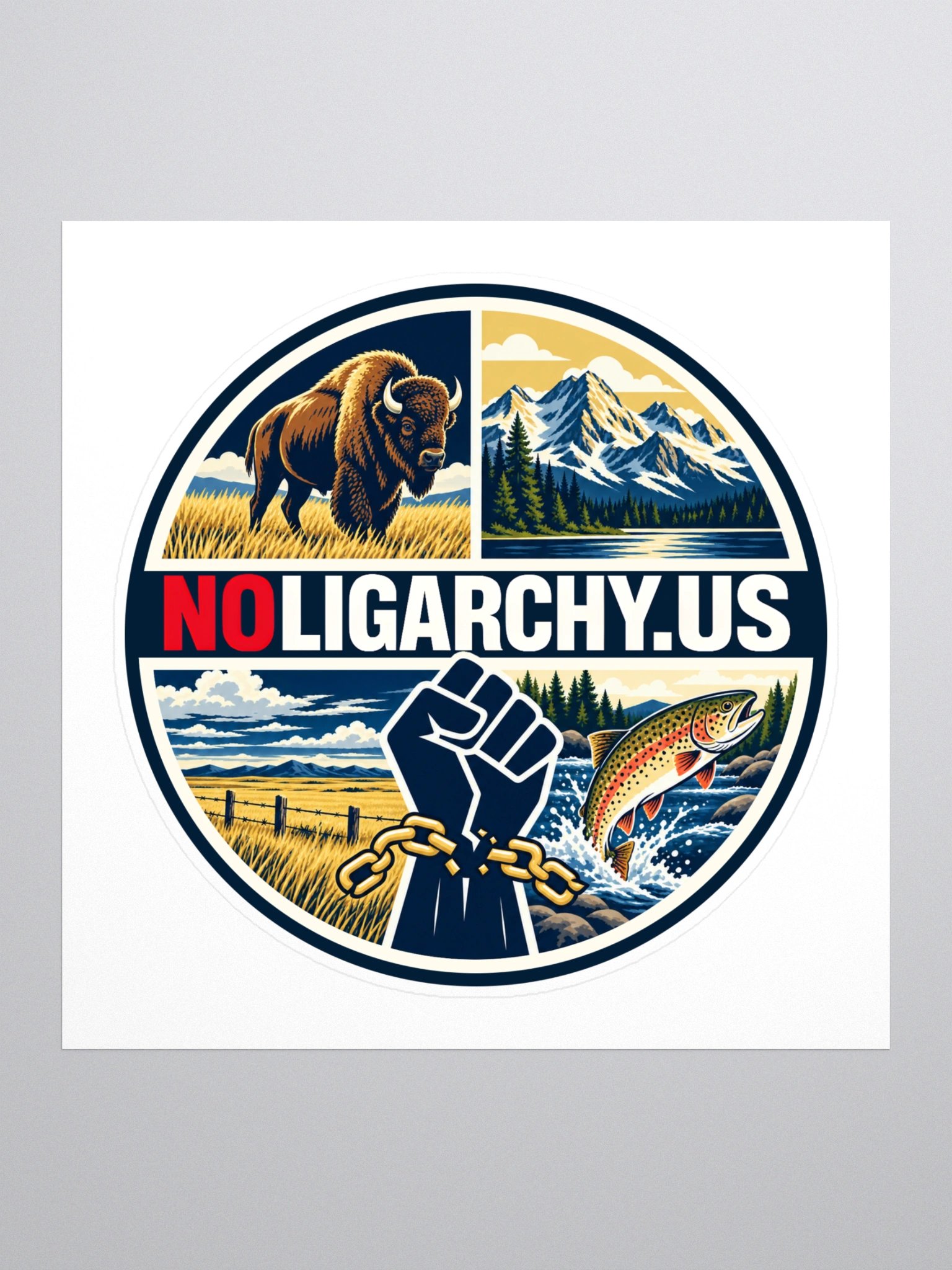 Montana NOLIGARCHY.US sticker product image (1)
