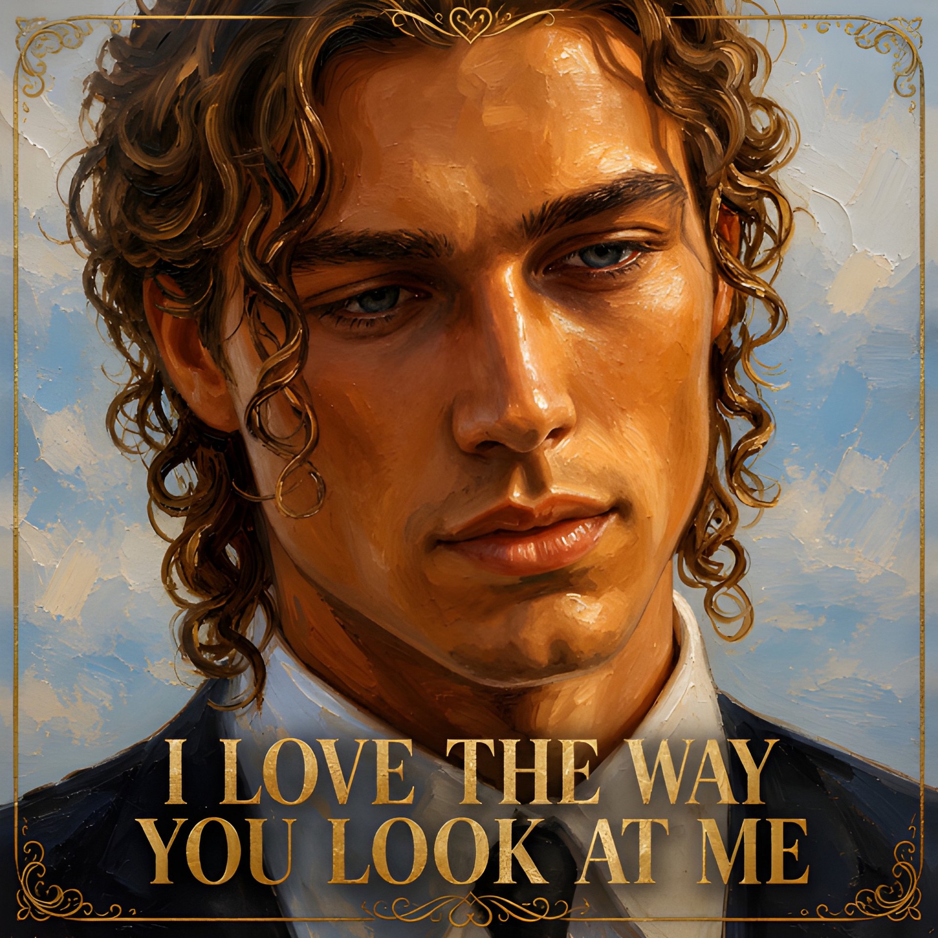Romantic Oil Painting Portrait For Him | 300 DPI Digital Download | Valentine Anniversary Gift product image (2)