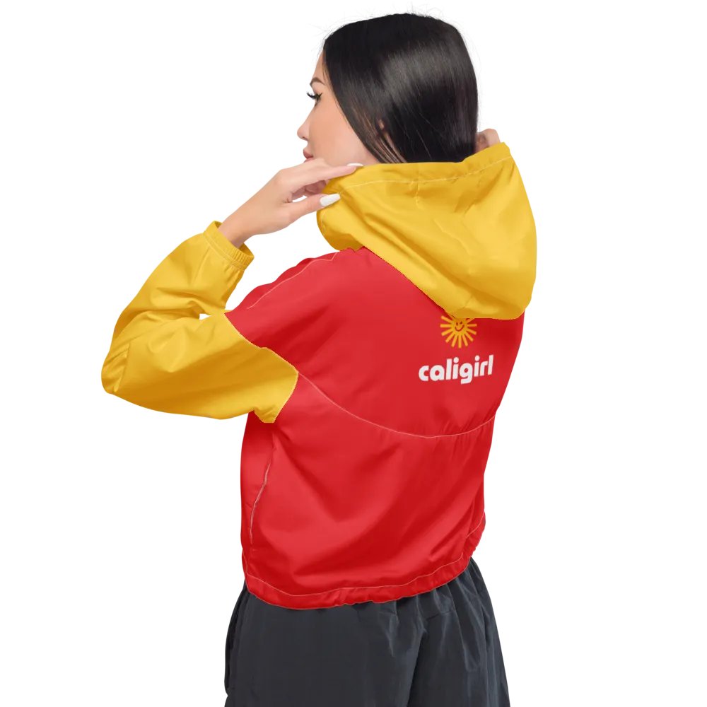 Caligirl Red/Yellow Women's Cropped Windbreaker product image (8)