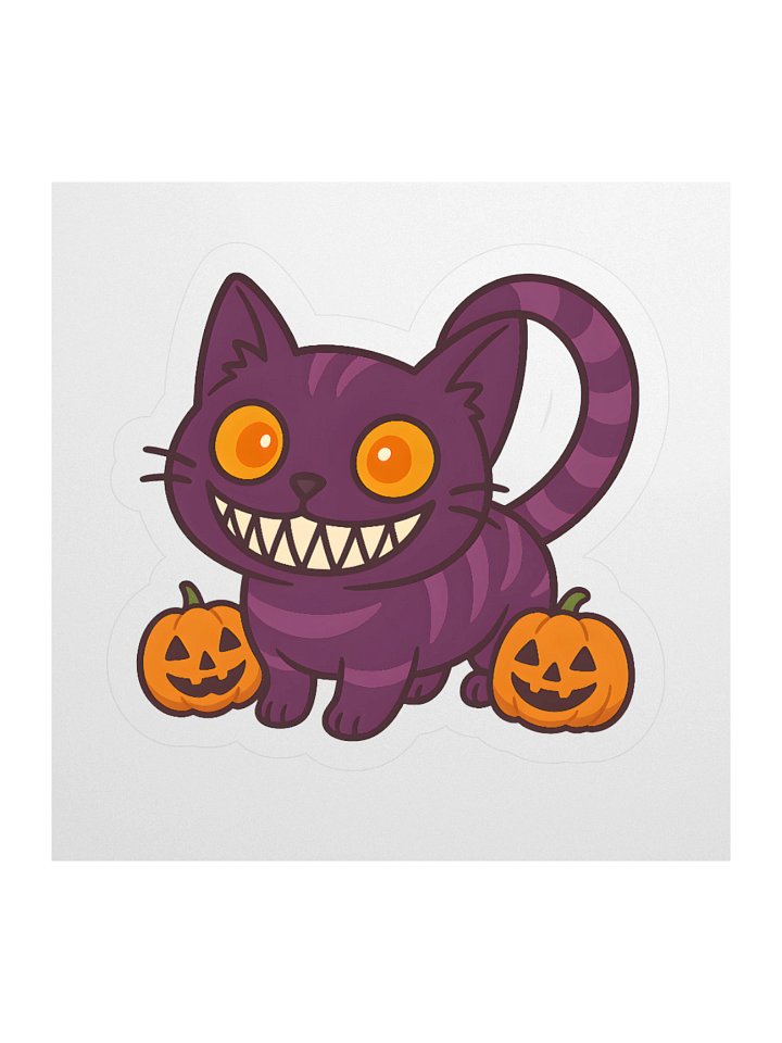 Mischievous Cat and Pumpkins Sticker Set product image (2)