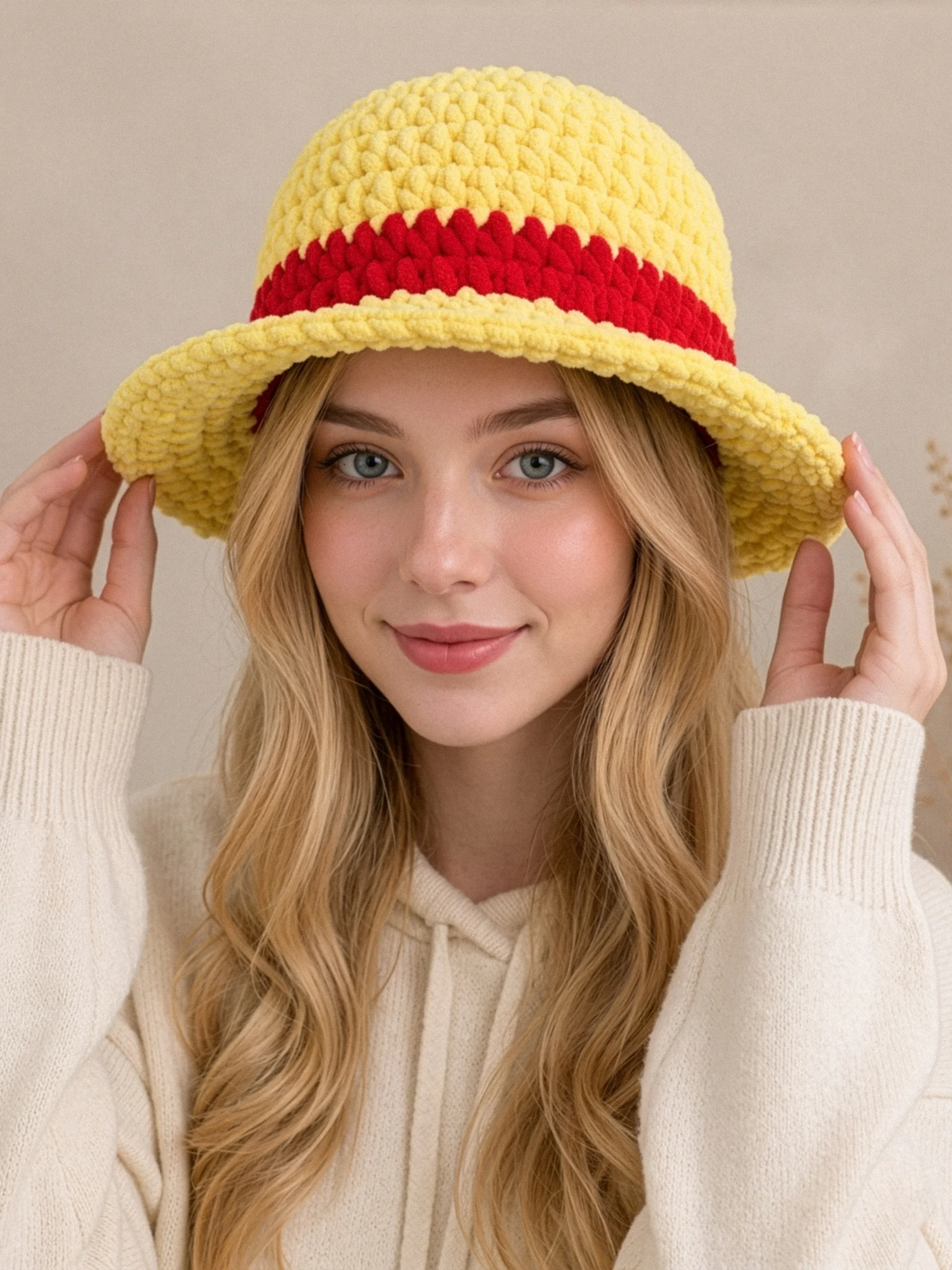 Handmade Crochet Straw Hat Pirate Captain Inspired product image (10)