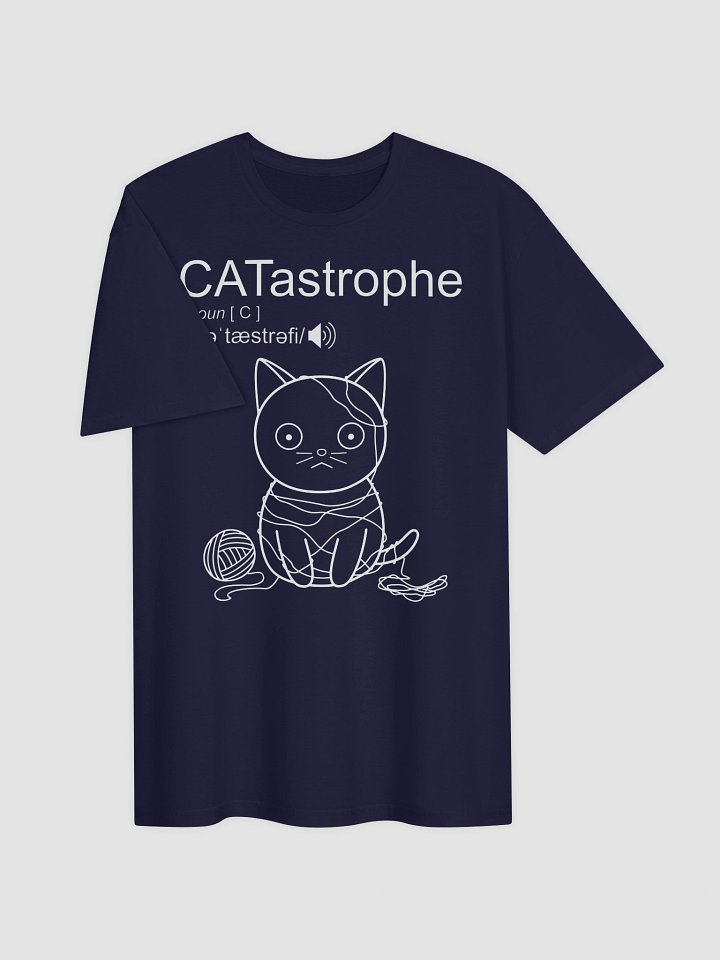 CATastrophe (Cat with Yarn - White Print) - Unisex Adult Super Soft Lightweight T-shirt product image (8)
