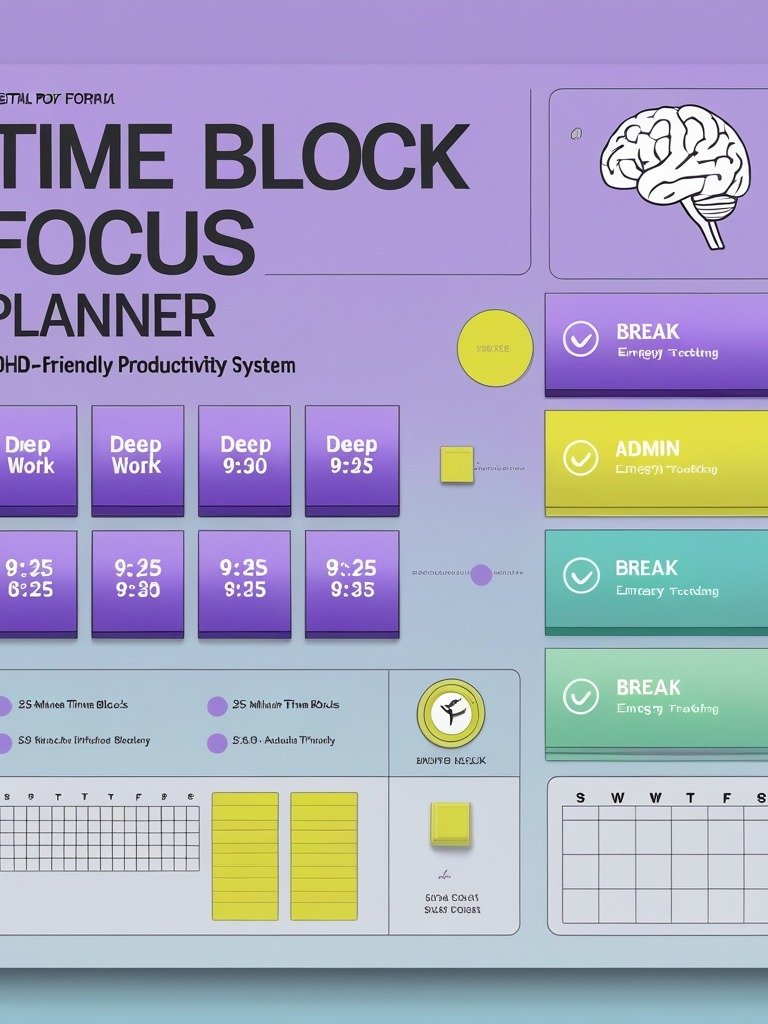 TIME BLOCK FOCUS PLANNER ADHD-Friendly Productivity System product image (4)