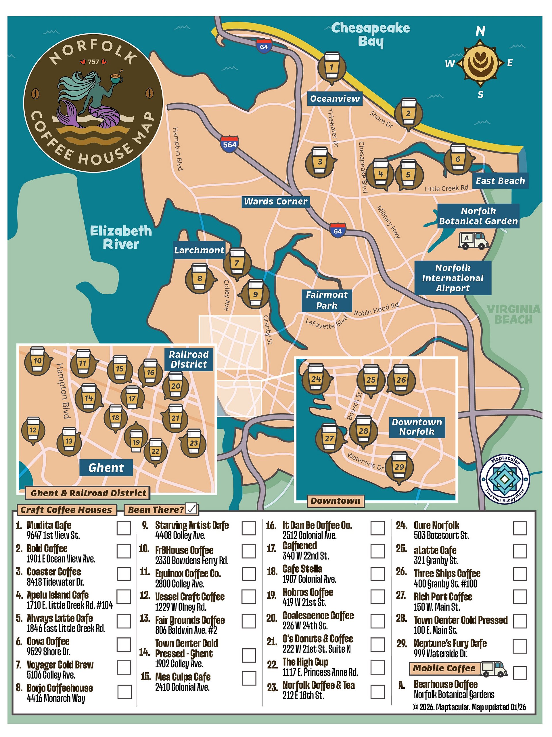Norfolk Coffee House Map - Instant Digital Download product image (1)