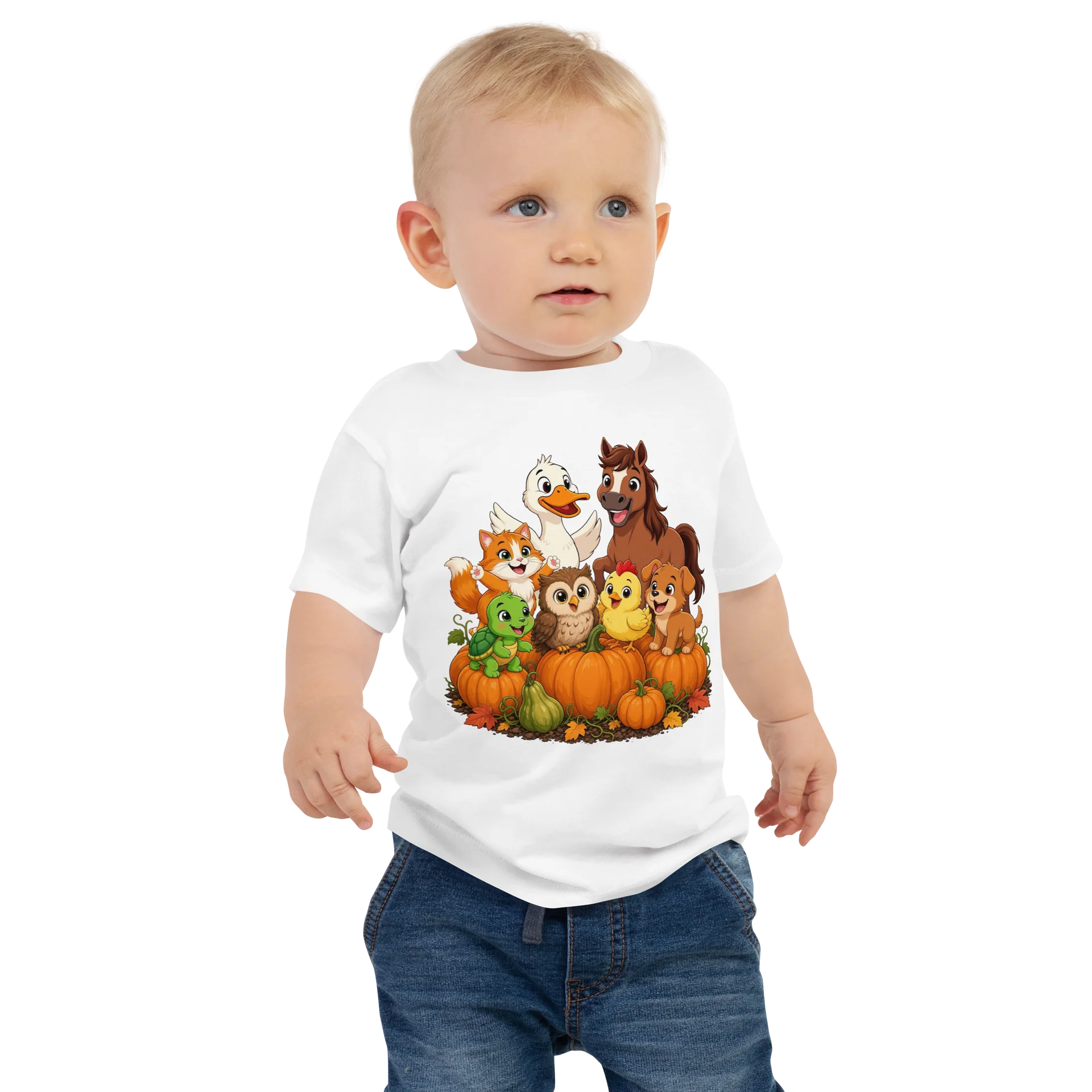 Autumn Animal Pumpkin Parade Baby Tee product image (1)