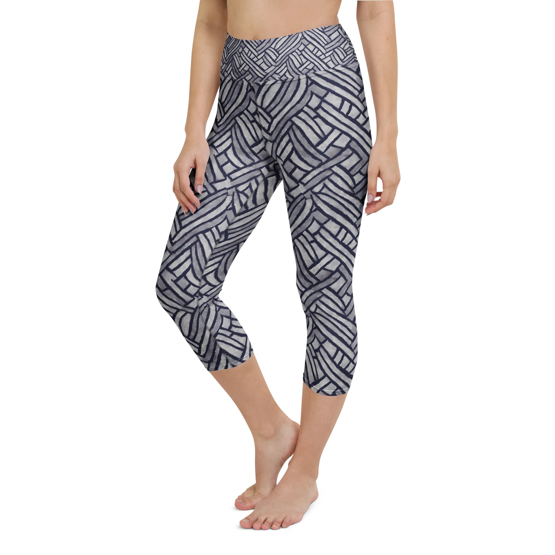 Grey Rectangles Capri Leggings product image (6)