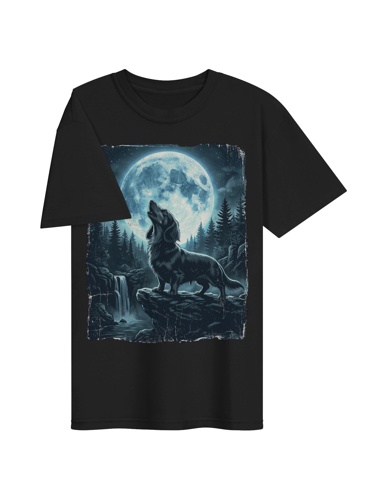 Howling Dachshund Moon T-Shirt - Funny Wiener Dog Wolf Pack Shirt product image (3)