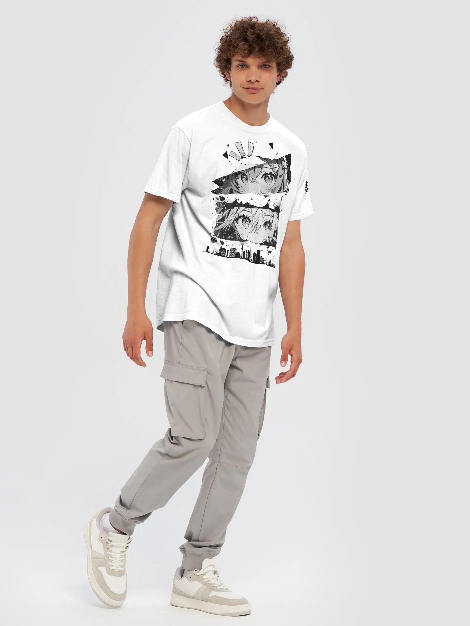 Anime Expressions Black & White T-Shirt product image (3)