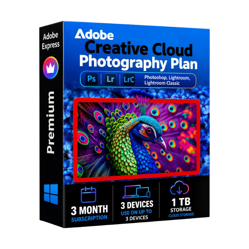Adobe Creative Cloud Photography Plan 1 TB, 1 Device, 3 Months - Key (Global) product image (1)