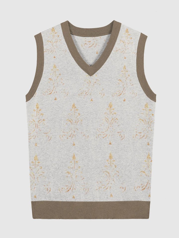 Customizable Jacquard V-Neck Vest product image (1)