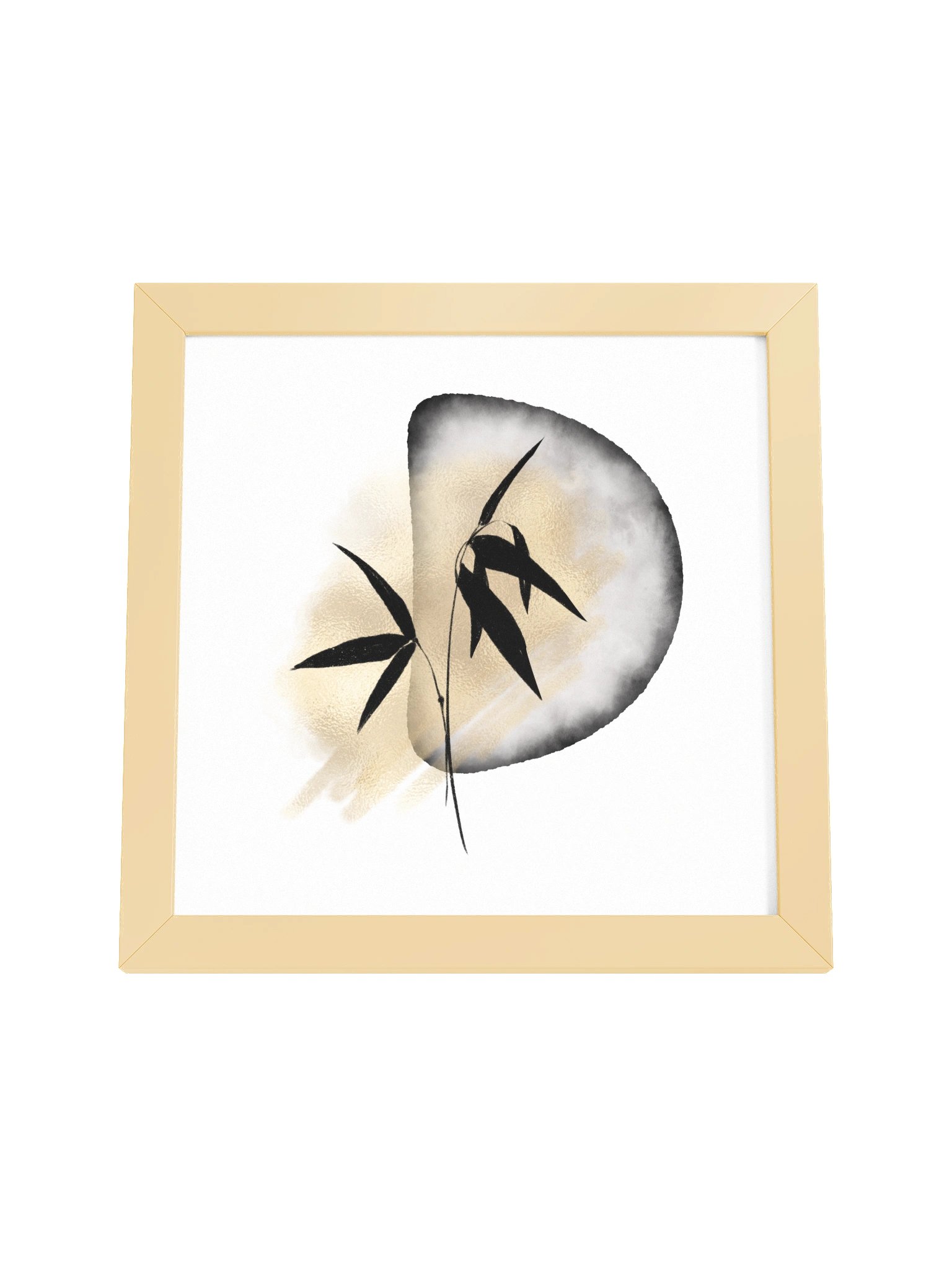 Silent Sanctuary — The Quiet Stone & Bamboo Framed Art Print (10x10") product image (4)