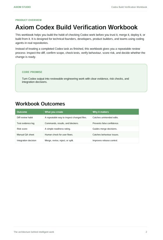 Axiom Codex Build Verification Workbook product image (2)