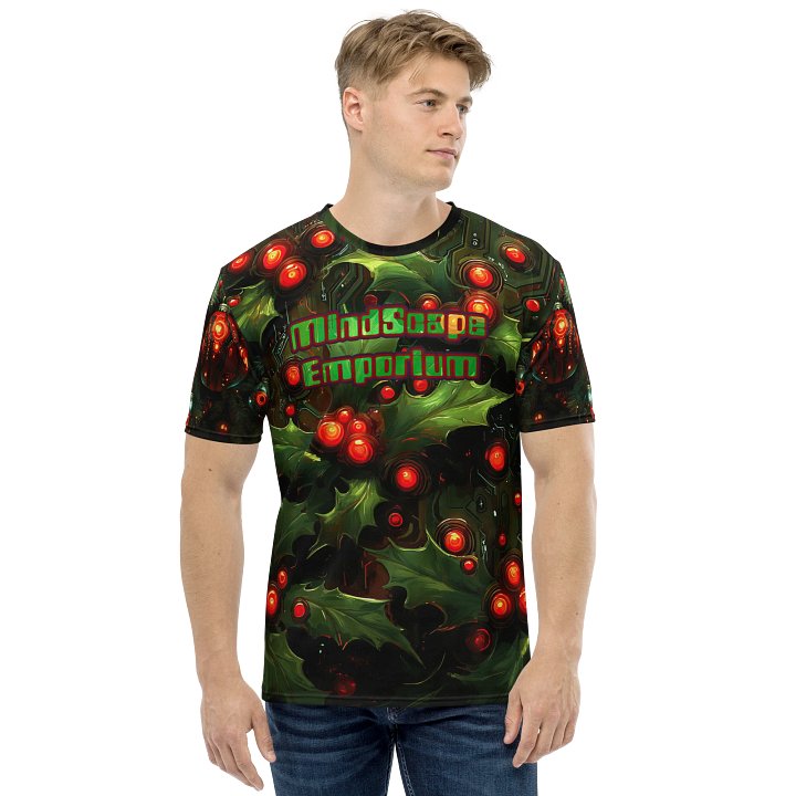 Holly Circuit – Futuristic Holiday Men's Graphic T-Shirt product image (1)