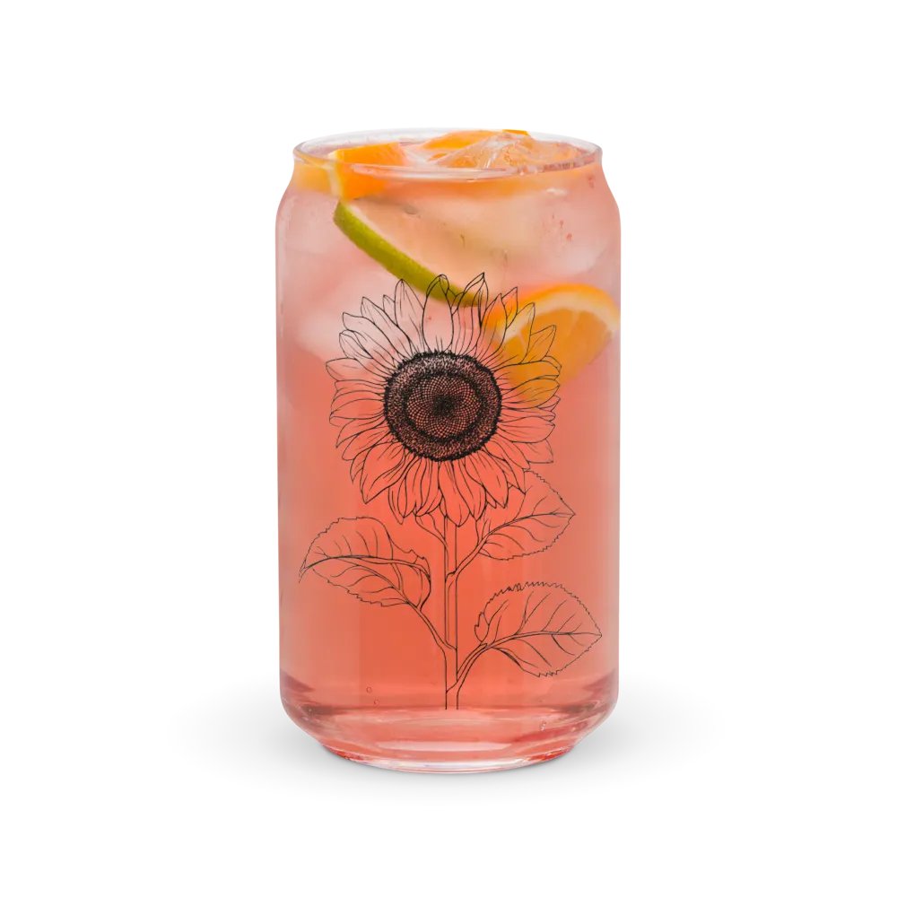 Sunflower Sip in Style: Can-Shaped Glass product image (7)