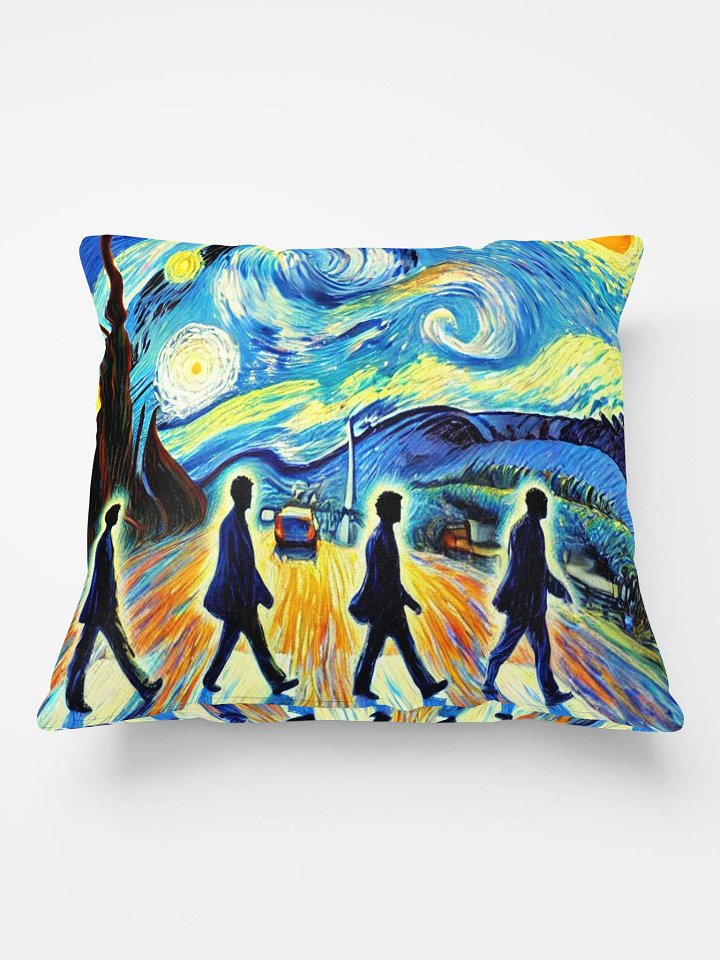 🛋️ The Beatles – Abbey Road Van Gogh-Inspired 18x18 Pillow product image (1)