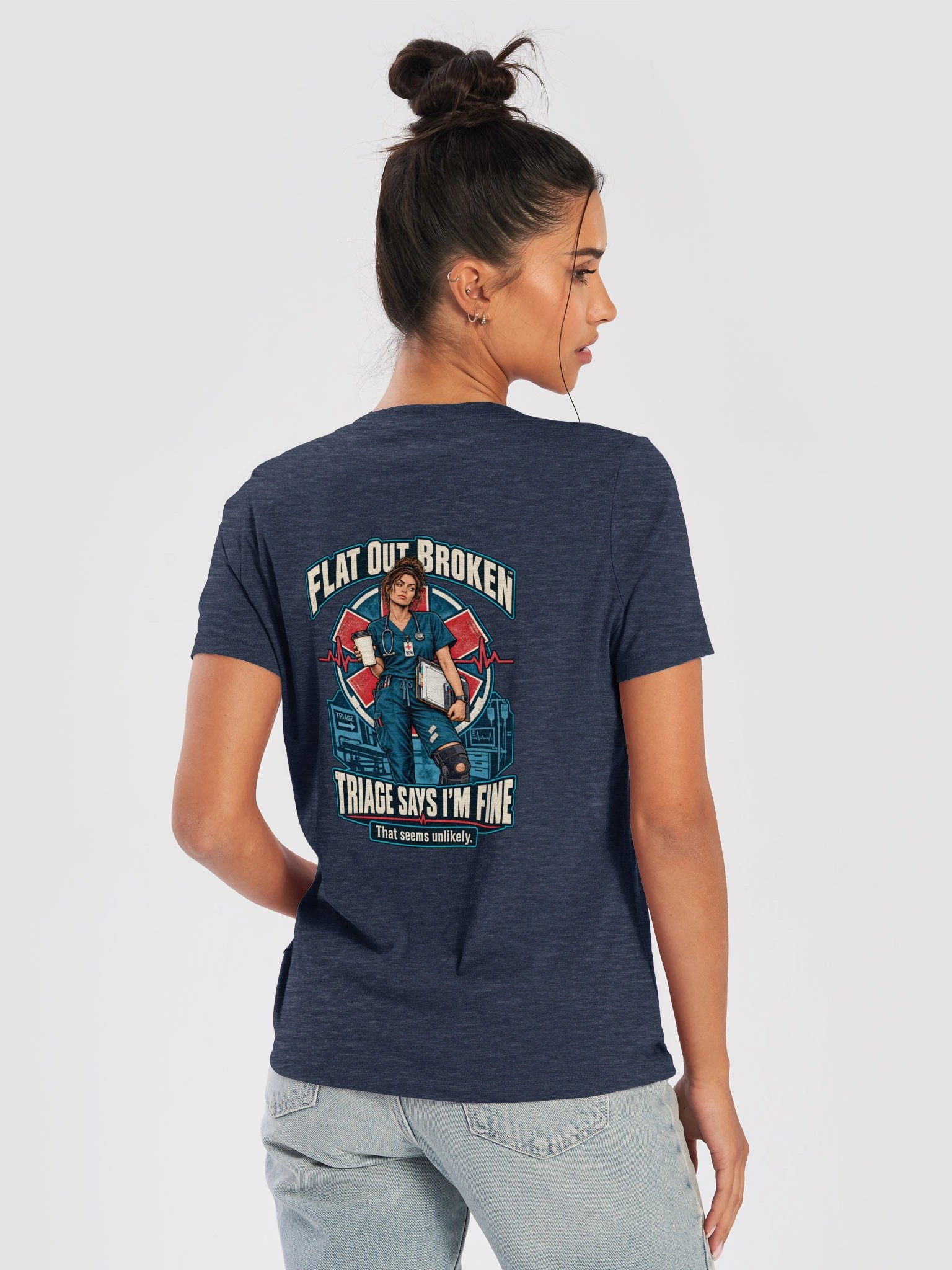 ER Nurse Shirt — Triage Says I’m Fine Trauma Squad Tee | Flat Out Broken™ product image (11)