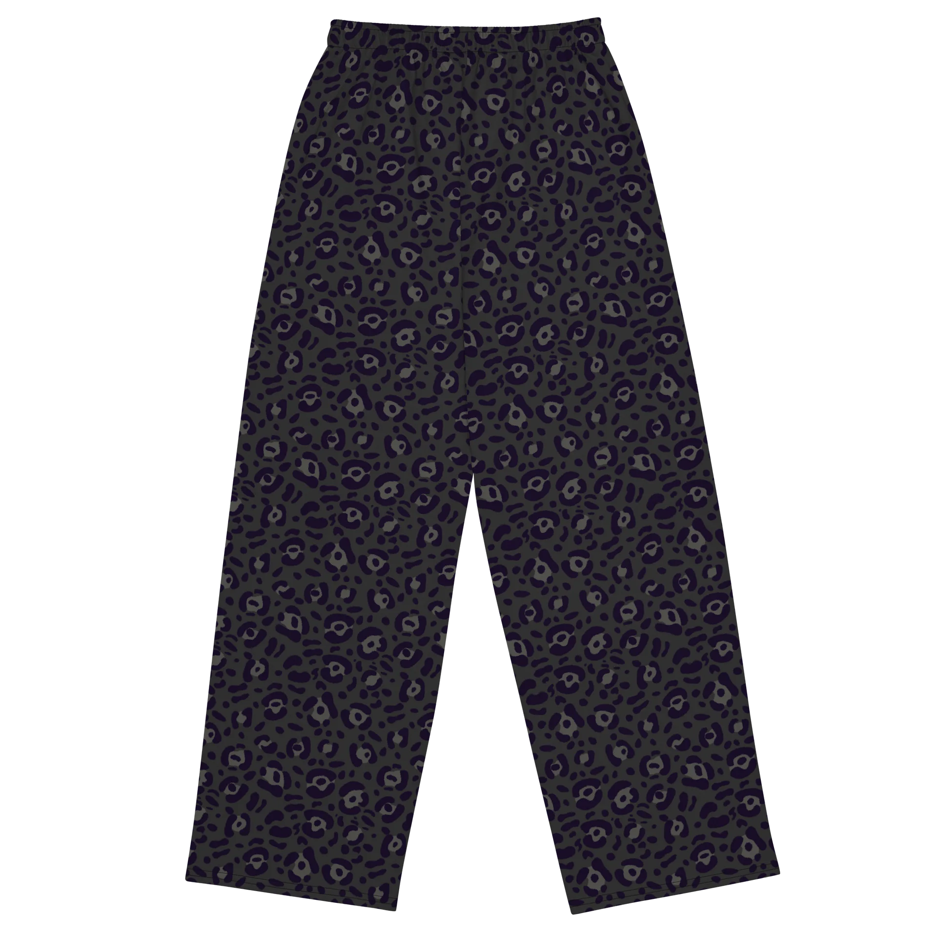 Comfortable Bold Black Leopard Print Wide-Leg Pants product image (2)