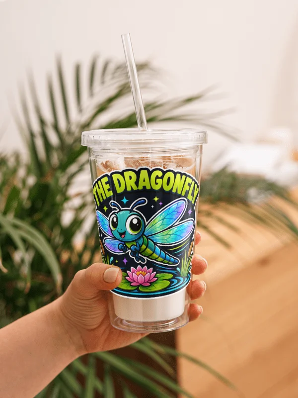 The Dragonfly - Double Wall Clear Plastic Tumbler product image (1)