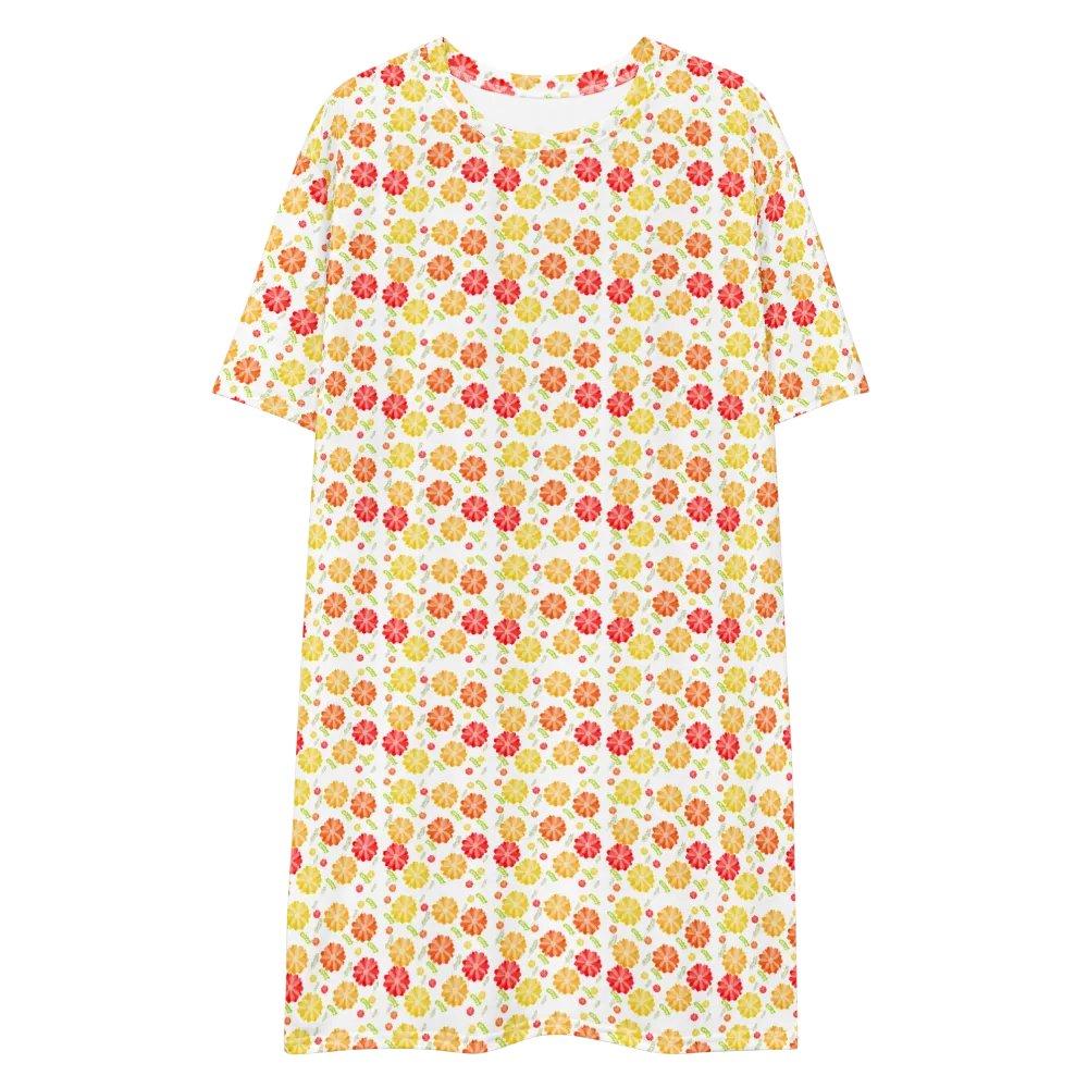 Orange Floral T-Shirt Dress product image (4)