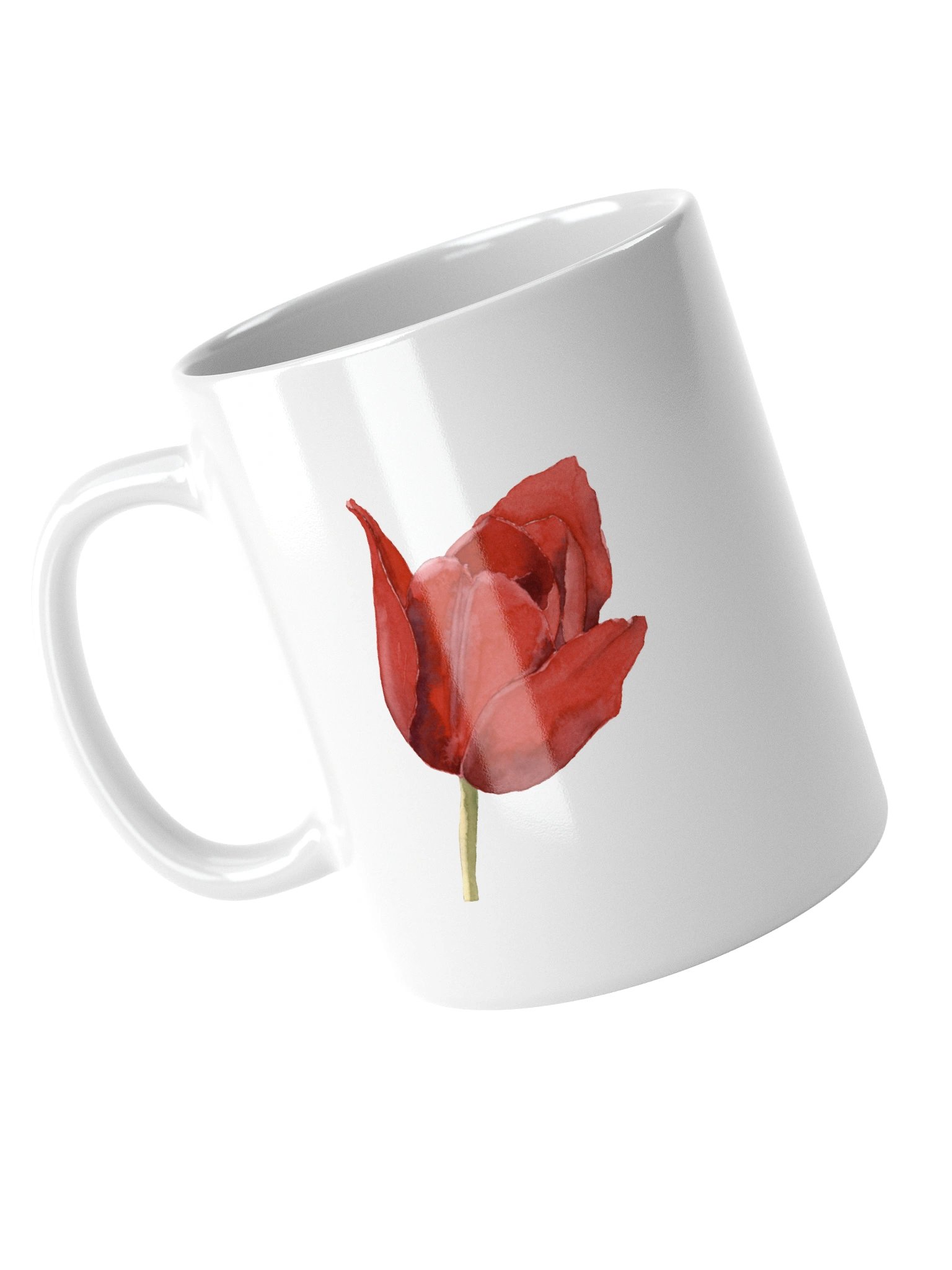 Red Tulip White Glossy Mug product image (3)