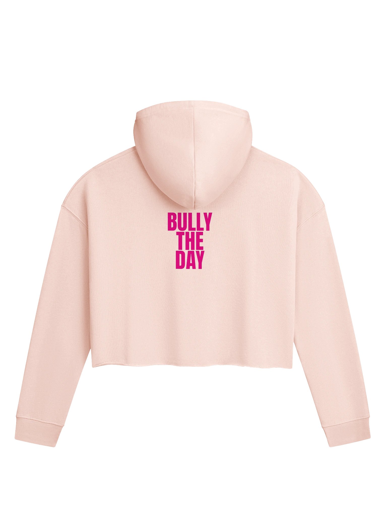 Bully The Day Crop Hoodie - Pink Crest Front product image (1)